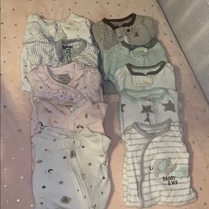 Newborn footed onesies